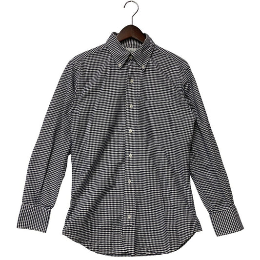 【中古品】【メンズ】 Brooks Brothers ブルックスブラザーズ BLACK FLEECE GINGHAM CHECK LS BD SHIRT ブラックフリース ギンガムチェック ロングスリーブ ボタンダウン シャツ 長袖 トップス 145-251024-as-30-izu サイズ：BB0 カラー：ネイビー×ホワイト 万代Net店