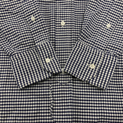 【中古品】【メンズ】 Brooks Brothers ブルックスブラザーズ BLACK FLEECE GINGHAM CHECK LS BD SHIRT ブラックフリース ギンガムチェック ロングスリーブ ボタンダウン シャツ 長袖 トップス 145-251024-as-30-izu サイズ：BB0 カラー：ネイビー×ホワイト 万代Net店