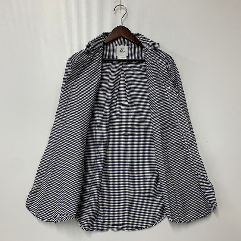 【中古品】【メンズ】 Brooks Brothers ブルックスブラザーズ BLACK FLEECE GINGHAM CHECK LS BD SHIRT ブラックフリース ギンガムチェック ロングスリーブ ボタンダウン シャツ 長袖 トップス 145-251024-as-30-izu サイズ：BB0 カラー：ネイビー×ホワイト 万代Net店