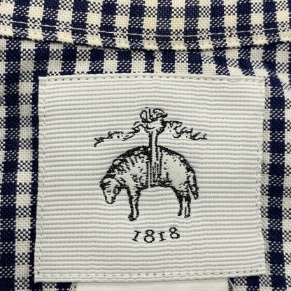 【中古品】【メンズ】 Brooks Brothers ブルックスブラザーズ BLACK FLEECE GINGHAM CHECK LS BD SHIRT ブラックフリース ギンガムチェック ロングスリーブ ボタンダウン シャツ 長袖 トップス 145-251024-as-30-izu サイズ：BB0 カラー：ネイビー×ホワイト 万代Net店