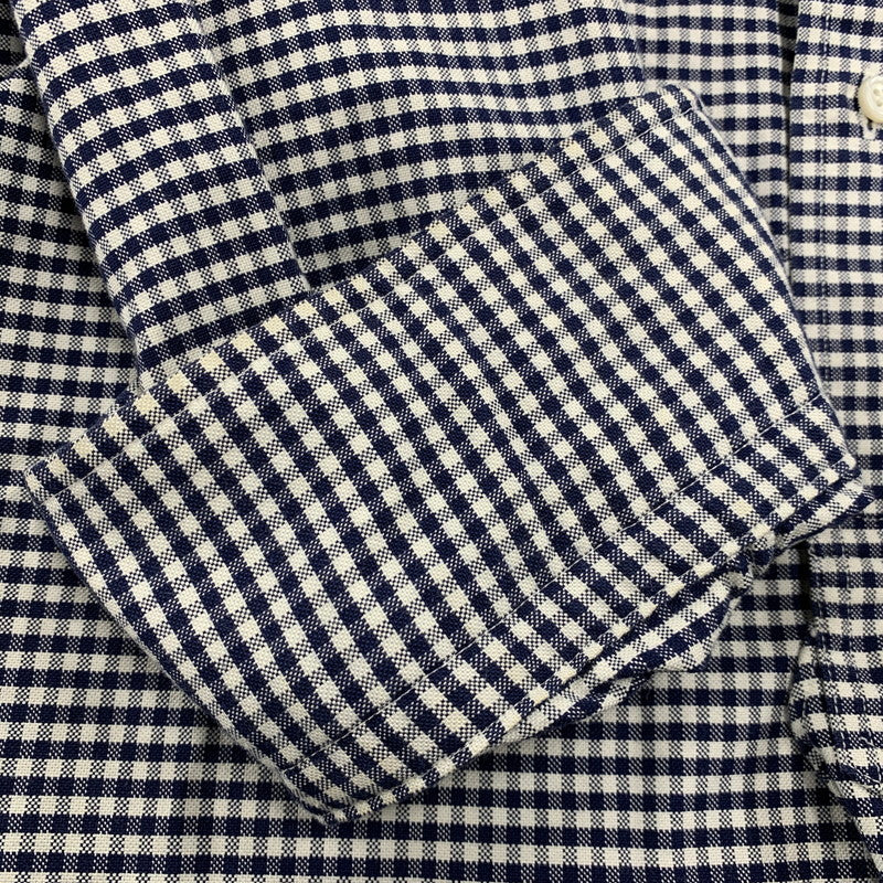 【中古品】【メンズ】 Brooks Brothers ブルックスブラザーズ BLACK FLEECE GINGHAM CHECK LS BD SHIRT ブラックフリース ギンガムチェック ロングスリーブ ボタンダウン シャツ 長袖 トップス 145-251024-as-30-izu サイズ：BB0 カラー：ネイビー×ホワイト 万代Net店