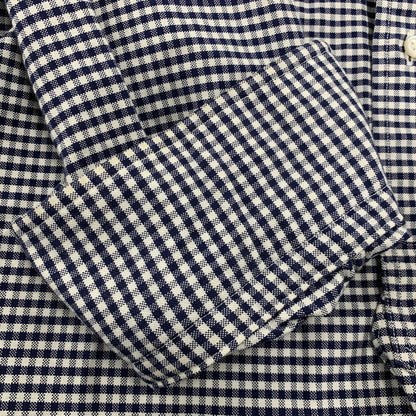 【中古品】【メンズ】 Brooks Brothers ブルックスブラザーズ BLACK FLEECE GINGHAM CHECK LS BD SHIRT ブラックフリース ギンガムチェック ロングスリーブ ボタンダウン シャツ 長袖 トップス 145-251024-as-30-izu サイズ：BB0 カラー：ネイビー×ホワイト 万代Net店