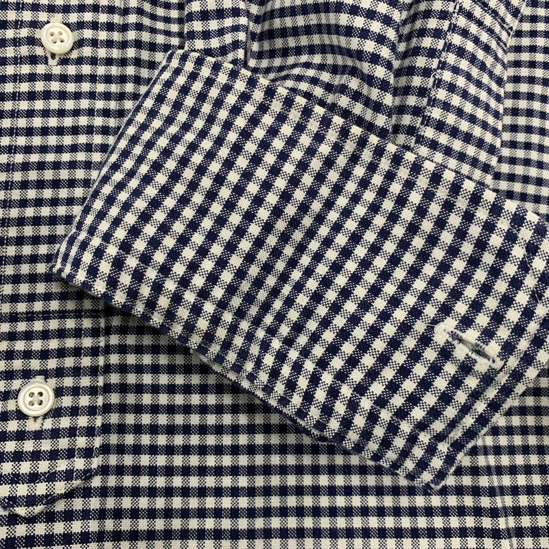 【中古品】【メンズ】 Brooks Brothers ブルックスブラザーズ BLACK FLEECE GINGHAM CHECK LS BD SHIRT ブラックフリース ギンガムチェック ロングスリーブ ボタンダウン シャツ 長袖 トップス 145-251024-as-30-izu サイズ：BB0 カラー：ネイビー×ホワイト 万代Net店