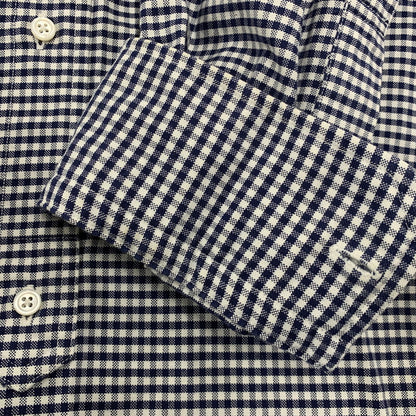 【中古品】【メンズ】 Brooks Brothers ブルックスブラザーズ BLACK FLEECE GINGHAM CHECK LS BD SHIRT ブラックフリース ギンガムチェック ロングスリーブ ボタンダウン シャツ 長袖 トップス 145-251024-as-30-izu サイズ：BB0 カラー：ネイビー×ホワイト 万代Net店