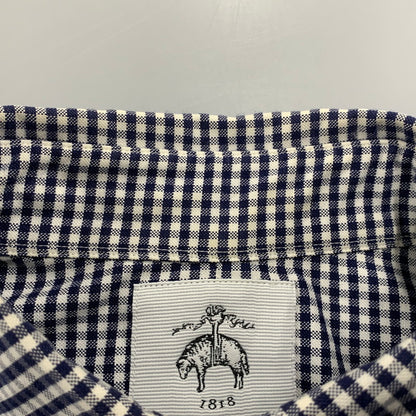 【中古品】【メンズ】 Brooks Brothers ブルックスブラザーズ BLACK FLEECE GINGHAM CHECK LS BD SHIRT ブラックフリース ギンガムチェック ロングスリーブ ボタンダウン シャツ 長袖 トップス 145-251024-as-30-izu サイズ：BB0 カラー：ネイビー×ホワイト 万代Net店