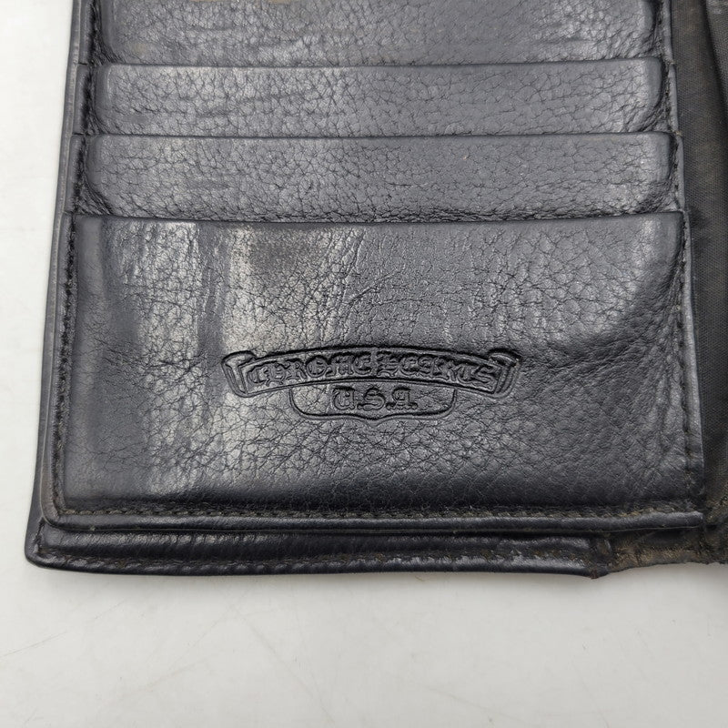 【現状渡し品】【メンズ】 CHROME HEARTS クロムハーツ WAVE WALLET ウェーブウォレット 長財布 190-251214-as-07-izu カラー：ブラック 万代Net店