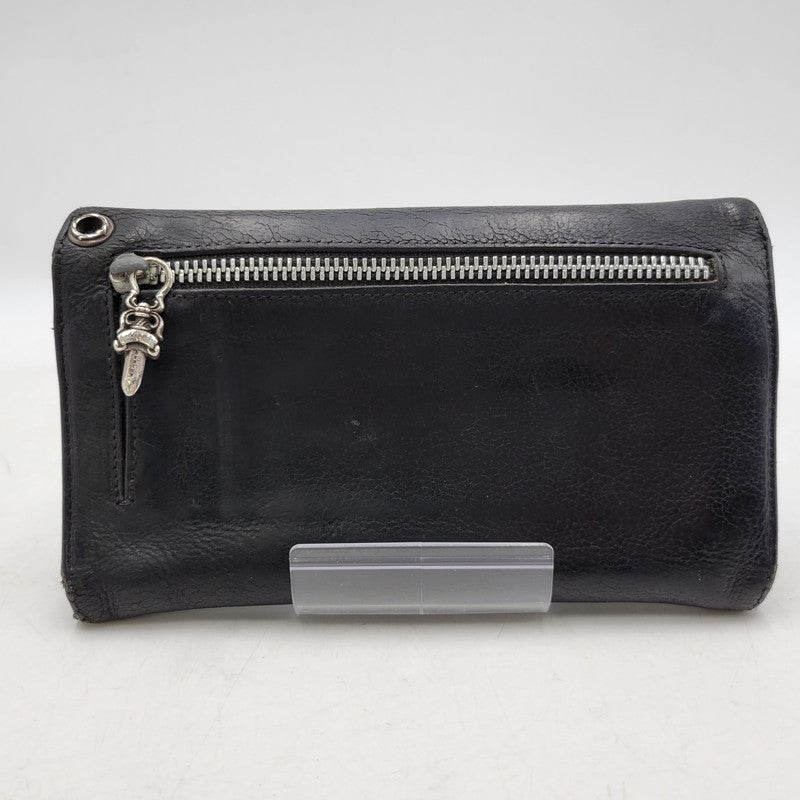 【現状渡し品】【メンズ】 CHROME HEARTS クロムハーツ WAVE WALLET ウェーブウォレット 長財布 190-251214-as-07-izu カラー：ブラック 万代Net店