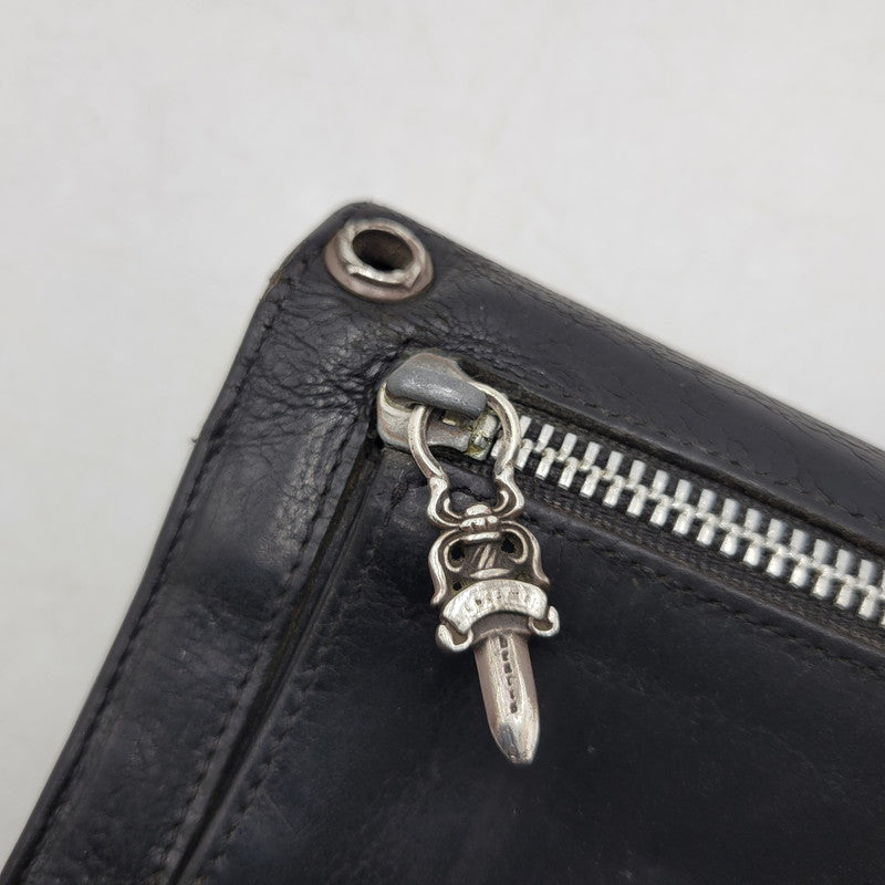 【現状渡し品】【メンズ】 CHROME HEARTS クロムハーツ WAVE WALLET ウェーブウォレット 長財布 190-251214-as-07-izu カラー：ブラック 万代Net店
