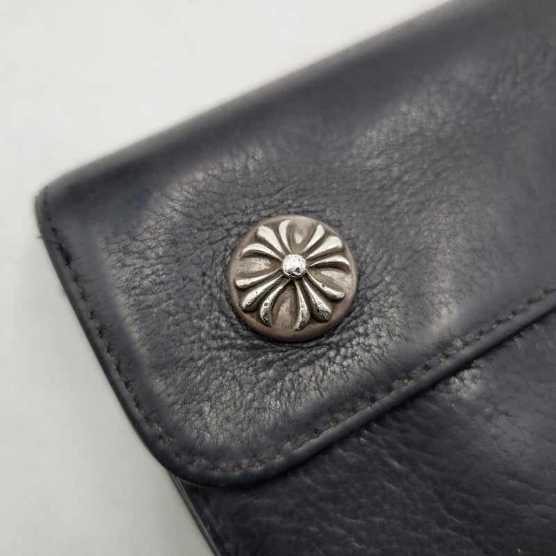【現状渡し品】【メンズ】 CHROME HEARTS クロムハーツ WAVE WALLET ウェーブウォレット 長財布 190-251214-as-07-izu カラー：ブラック 万代Net店