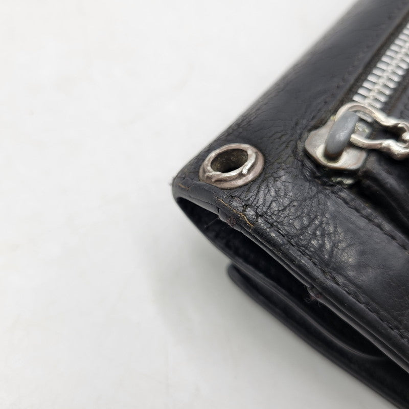 【現状渡し品】【メンズ】 CHROME HEARTS クロムハーツ WAVE WALLET ウェーブウォレット 長財布 190-251214-as-07-izu カラー：ブラック 万代Net店