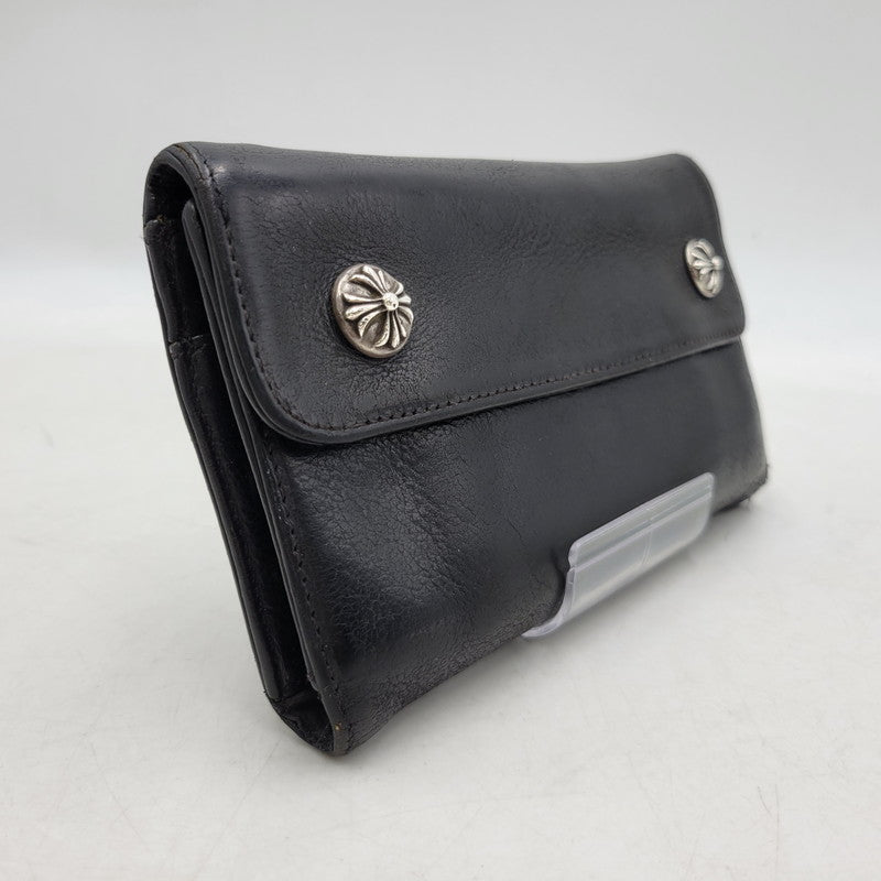 【現状渡し品】【メンズ】 CHROME HEARTS クロムハーツ WAVE WALLET ウェーブウォレット 長財布 190-251214-as-07-izu カラー：ブラック 万代Net店