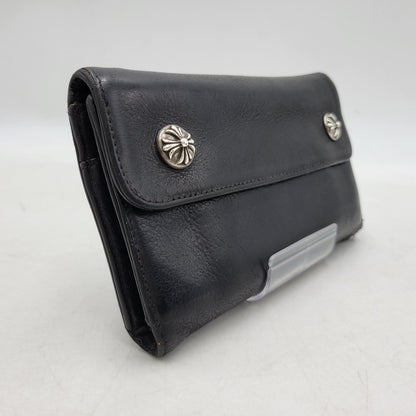 【現状渡し品】【メンズ】 CHROME HEARTS クロムハーツ WAVE WALLET ウェーブウォレット 長財布 190-251214-as-07-izu カラー：ブラック 万代Net店