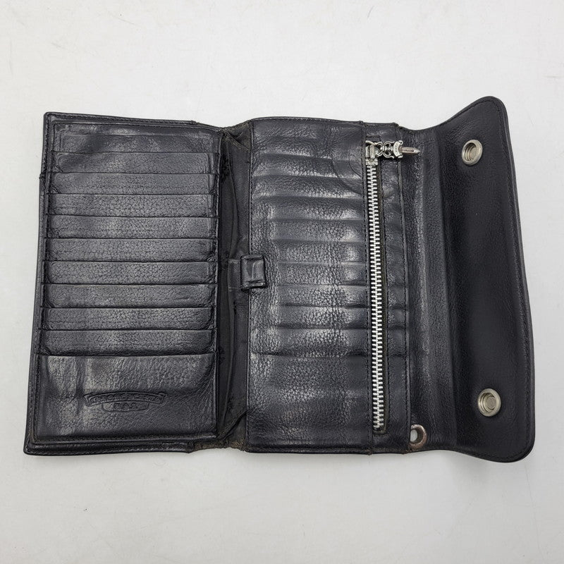 【現状渡し品】【メンズ】 CHROME HEARTS クロムハーツ WAVE WALLET ウェーブウォレット 長財布 190-251214-as-07-izu カラー：ブラック 万代Net店