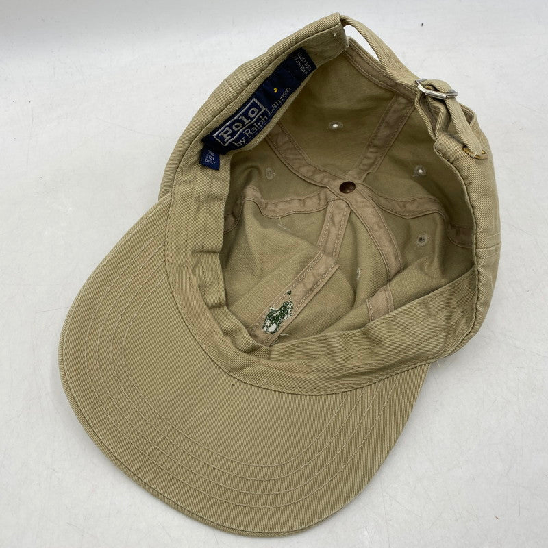【現状渡し品】【メンズ/レディース】 Polo by Ralph Lauren ポロバイラルフローレン CAP キャップ 帽子 USA製 185-251021-as-34-izu サイズ：F カラー：ベージュ 万代Net店