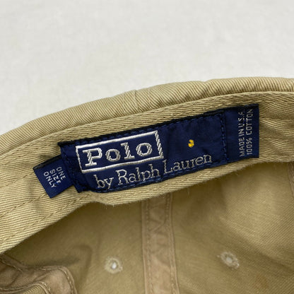 【現状渡し品】【メンズ/レディース】 Polo by Ralph Lauren ポロバイラルフローレン CAP キャップ 帽子 USA製 185-251021-as-34-izu サイズ：F カラー：ベージュ 万代Net店