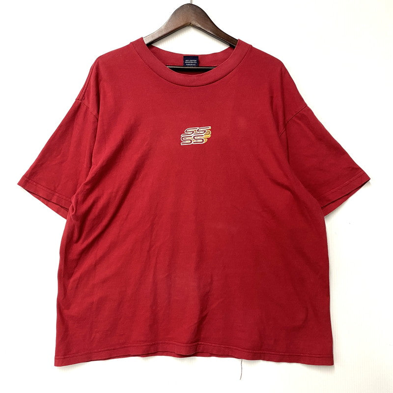 【中古品】【メンズ】 OLD STUSSY オールドステューシー LOGO T-SHIRT ロゴ Tシャツ 紺タグ USA製 半袖 トップス 146-251021-as-01-izu サイズ：XL カラー：レッド 万代Net店