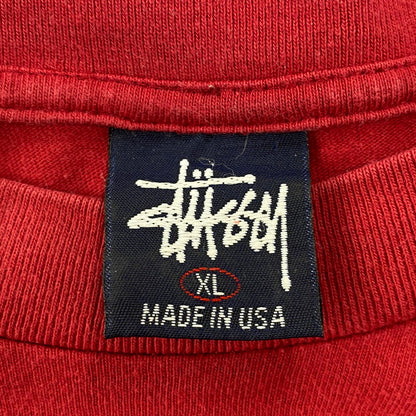 【中古品】【メンズ】 OLD STUSSY オールドステューシー LOGO T-SHIRT ロゴ Tシャツ 紺タグ USA製 半袖 トップス 146-251021-as-01-izu サイズ：XL カラー：レッド 万代Net店