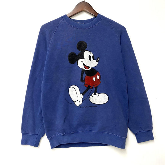 【中古品】【メンズ】 DISNEY DIA CLUB ディズニー ダイヤクラブ RAGLAN SWEATSHIRT ラグラン スウェットシャツ 日本製 白足ミッキー 長袖 トップス 146-251021-as-06-izu カラー：ブルー 万代Net店