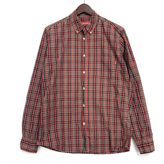【中古品】【メンズ】 CHECK LS BD SHIRT チェック ロングスリーブ ボタンダウン シャツ トップス 長袖 149-251023-ya-06-izu サイズ：M カラー：赤系 万代Net店