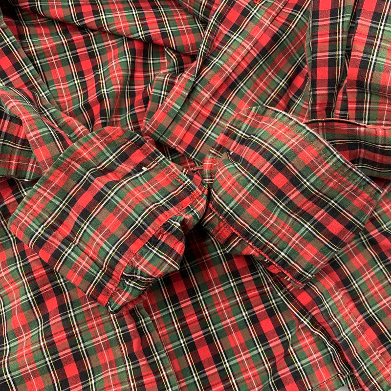 【中古品】【メンズ】 CHECK LS BD SHIRT チェック ロングスリーブ ボタンダウン シャツ トップス 長袖 149-251023-ya-06-izu サイズ：M カラー：赤系 万代Net店