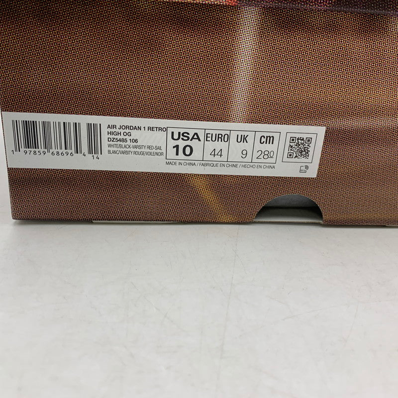 【中古美品】【メンズ】 NIKE ナイキ AIR JORDAN 1 RETRO HIGH OG DZ5485-106 エア ジョーダン 1 レトロ ハイ OG スニーカー シューズ 靴 160-251024-as-02-izu サイズ：28cm カラー：WHITE/BLACK-VARSITY RED-SAIL 万代Net店