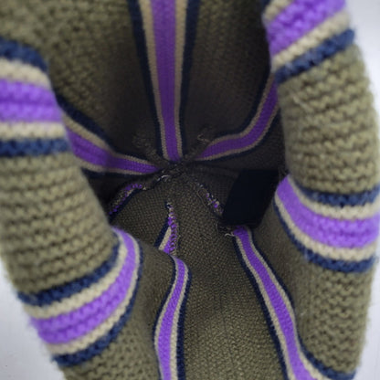 【中古品】【メンズ/レディース】 STUSSY ステューシー STRIPED POM BEANIE 1321079 ストライプ ビーニー ニット帽 帽子 185-251028-as-39-izu サイズ：F カラー：カーキ 万代Net店