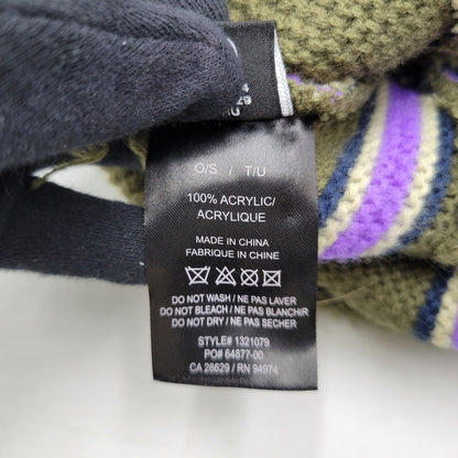 【中古品】【メンズ/レディース】 STUSSY ステューシー STRIPED POM BEANIE 1321079 ストライプ ビーニー ニット帽 帽子 185-251028-as-39-izu サイズ：F カラー：カーキ 万代Net店