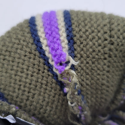 【中古品】【メンズ/レディース】 STUSSY ステューシー STRIPED POM BEANIE 1321079 ストライプ ビーニー ニット帽 帽子 185-251028-as-39-izu サイズ：F カラー：カーキ 万代Net店