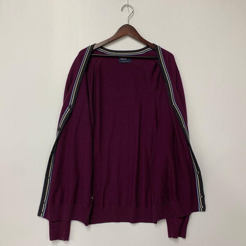 【中古品】【メンズ】 BOLD TIPPED CARDIGAN K3207 ボールド ティップド カーディガン 141-251027-as-24-izu サイズ：L カラー：バーガンディ系 万代Net店