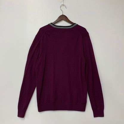 【中古品】【メンズ】 BOLD TIPPED CARDIGAN K3207 ボールド ティップド カーディガン 141-251027-as-24-izu サイズ：L カラー：バーガンディ系 万代Net店