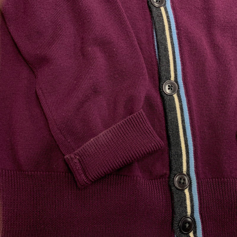 【中古品】【メンズ】 BOLD TIPPED CARDIGAN K3207 ボールド ティップド カーディガン 141-251027-as-24-izu サイズ：L カラー：バーガンディ系 万代Net店