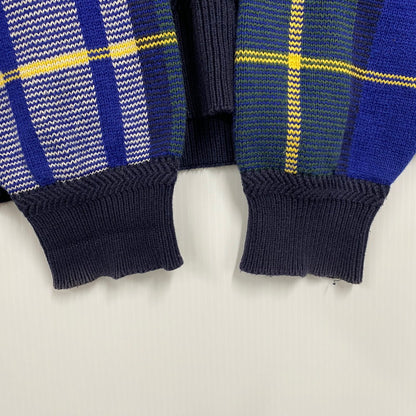 【現状渡し品】【メンズ】 NAUTICA ノーティカ COTTON KNIT SWEATER コットン ニット セーター 香港製 チェック 長袖 トップス 146-251028-as-20-izu サイズ：M カラー：マルチカラー 万代Net店