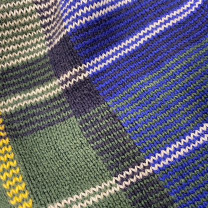 【現状渡し品】【メンズ】 NAUTICA ノーティカ COTTON KNIT SWEATER コットン ニット セーター 香港製 チェック 長袖 トップス 146-251028-as-20-izu サイズ：M カラー：マルチカラー 万代Net店