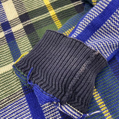 【現状渡し品】【メンズ】 NAUTICA ノーティカ COTTON KNIT SWEATER コットン ニット セーター 香港製 チェック 長袖 トップス 146-251028-as-20-izu サイズ：M カラー：マルチカラー 万代Net店