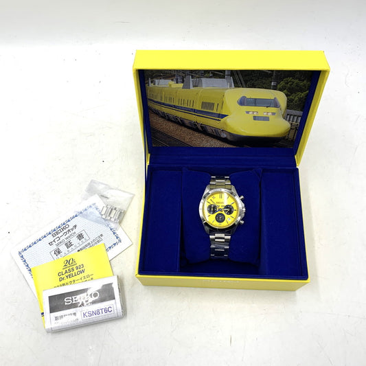 【中古美品】【メンズ/レディース】 SEIKO セイコー QUARTZ 8T63-01E0 クォーツ 5000本限定 923形ドクターイエロー運行20周年記念 腕時計 197-251024-as-05-izu カラー：イエロー×シルバー 万代Net店