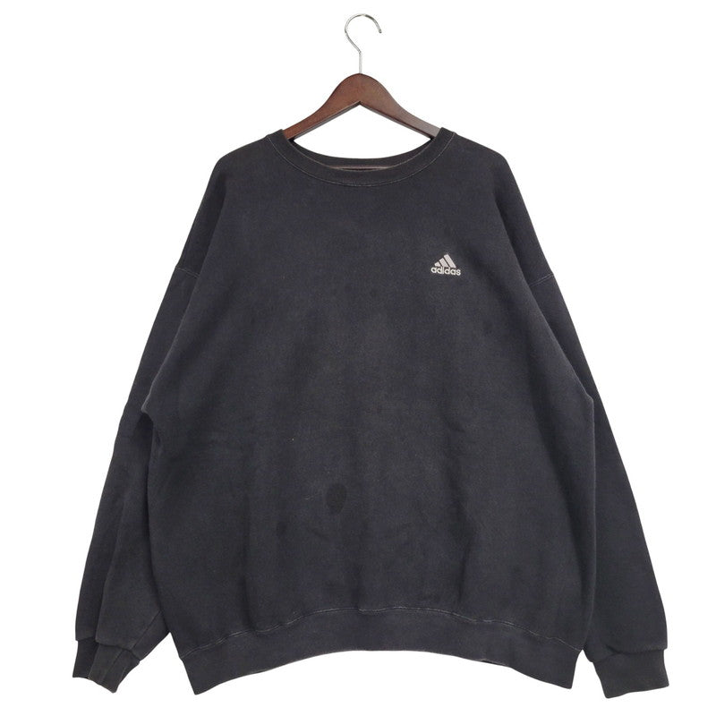 【中古品】【メンズ】 adidas アディダス SMALL PERFORMANCE LOGO CREWNECK SWEATSHIRT スモール パフォーマンス ロゴ クルーネック スウェットシャツ USA製 トレーナー 長袖 トップス 146-251101-as-13-izu サイズ：XL カラー：ブラック 万代Net店