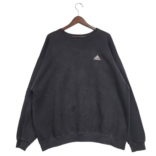 【中古品】【メンズ】 adidas アディダス SMALL PERFORMANCE LOGO CREWNECK SWEATSHIRT スモール パフォーマンス ロゴ クルーネック スウェットシャツ USA製 トレーナー 長袖 トップス 146-251101-as-13-izu サイズ：XL カラー：ブラック 万代Net店