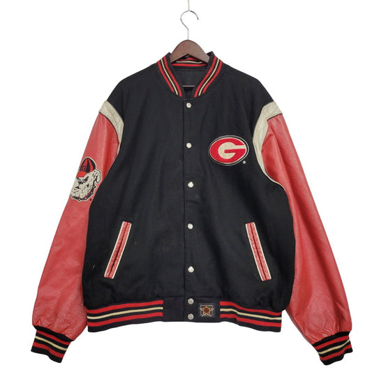 【中古品】【メンズ】 JH DESIGN ジェイエイチデザイン GEORGIA BULLDOGS REVERSIBLE STADIUM JACKET ジョージア ブルドッグズ リバーシブル スタジアムジャケット 韓国製 スタジャン アウター 146-251026-as-09-izu サイズ：XL カラー：ブラック/マルチカラー 万代Net店