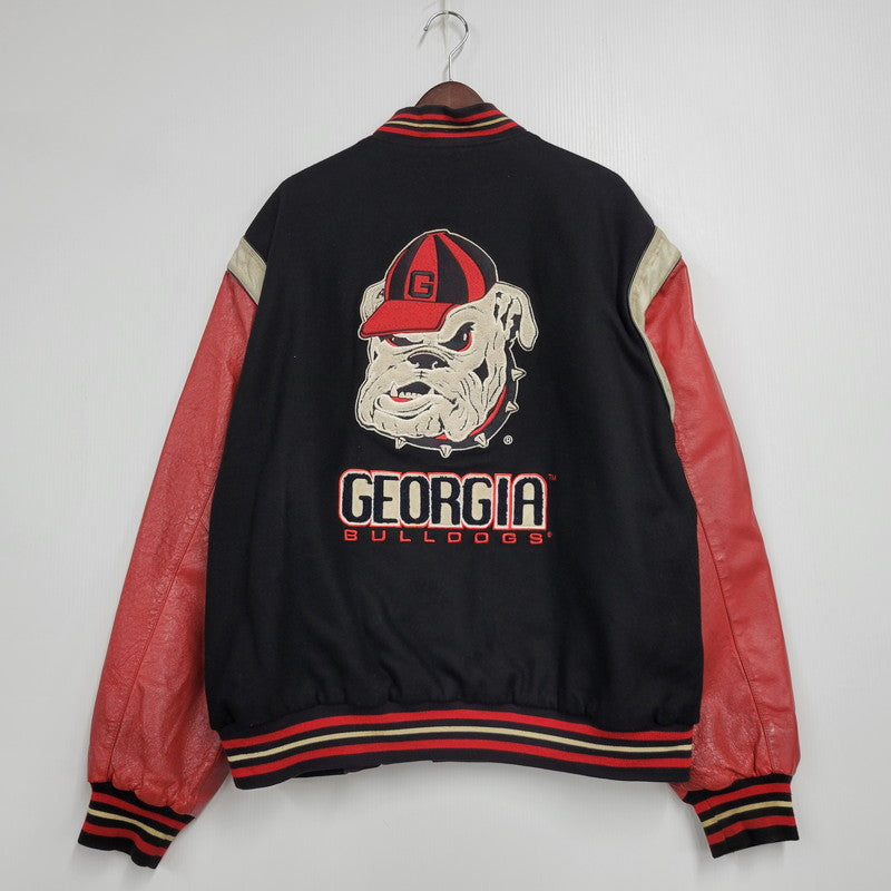 【中古品】【メンズ】 JH DESIGN ジェイエイチデザイン GEORGIA BULLDOGS REVERSIBLE STADIUM JACKET ジョージア ブルドッグズ リバーシブル スタジアムジャケット 韓国製 スタジャン アウター 146-251026-as-09-izu サイズ：XL カラー：ブラック/マルチカラー 万代Net店