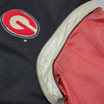 【中古品】【メンズ】 JH DESIGN ジェイエイチデザイン GEORGIA BULLDOGS REVERSIBLE STADIUM JACKET ジョージア ブルドッグズ リバーシブル スタジアムジャケット 韓国製 スタジャン アウター 146-251026-as-09-izu サイズ：XL カラー：ブラック/マルチカラー 万代Net店
