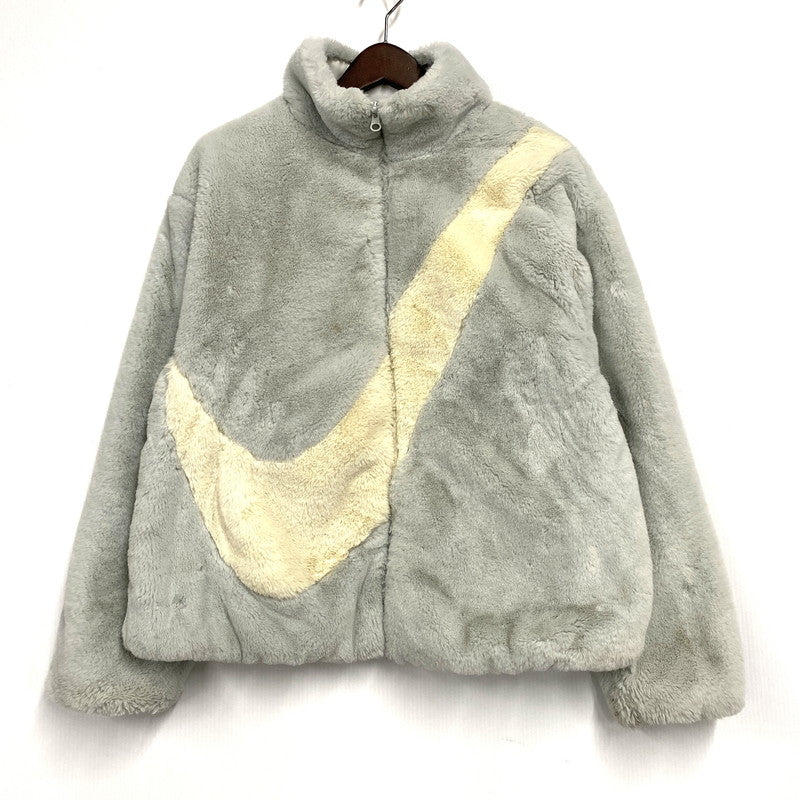 【中古品】【レディース】 NIKE ナイキ WMNS NSW BIG SWOOSH FAUX FUR JACKET DO3792-025 ウィメンズ ビッグスウッシュ フェイクファージャケット アウター 169-251028-as-23-izu サイズ：M カラー：ライトブルー 万代Net店