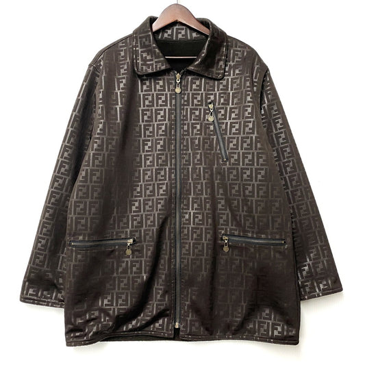 【中古品】【メンズ】 FENDI JEANS フェンディジーンズ 009446-G416J1311 イタリア製 ZUCCA PATTERN REVERSIBLE JACKET ズッカ パターン リバーシブル ジャケット アウター 146-251025-cs-04-izu サイズ：不明 カラー：ブラウン 万代Net店