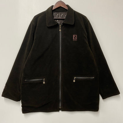 【中古品】【メンズ】 FENDI JEANS フェンディジーンズ 009446-G416J1311 イタリア製 ZUCCA PATTERN REVERSIBLE JACKET ズッカ パターン リバーシブル ジャケット アウター 146-251025-cs-04-izu サイズ：不明 カラー：ブラウン 万代Net店