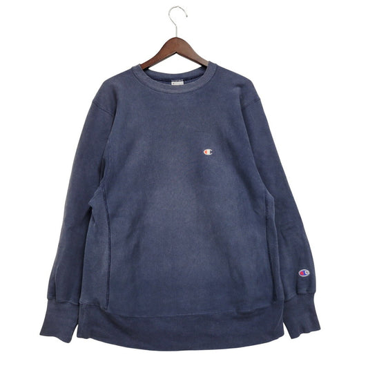 【現状渡し品】【メンズ】 Champion チャンピオン REVERSE WEAVE SWEATSHIRT リバースウィーブ スウェットシャツ メキシコ製 刺繍タグ 目あり トレーナー 長袖 トップス 146-251026-as-17-izu サイズ：L カラー：ネイビー 万代Net店