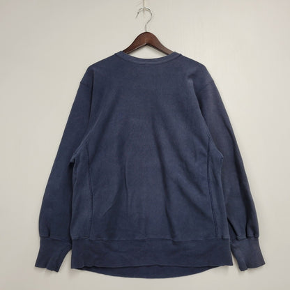 【現状渡し品】【メンズ】 Champion チャンピオン REVERSE WEAVE SWEATSHIRT リバースウィーブ スウェットシャツ メキシコ製 刺繍タグ 目あり トレーナー 長袖 トップス 146-251026-as-17-izu サイズ：L カラー：ネイビー 万代Net店