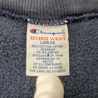 【現状渡し品】【メンズ】 Champion チャンピオン REVERSE WEAVE SWEATSHIRT リバースウィーブ スウェットシャツ メキシコ製 刺繍タグ 目あり トレーナー 長袖 トップス 146-251026-as-17-izu サイズ：L カラー：ネイビー 万代Net店