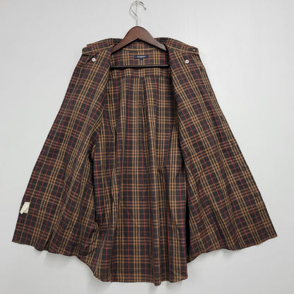 【中古品】【メンズ】 BURBERRY LONDON バーバリーロンドン CHECK LS BD SHIRT BBW80-940 チェック ロングスリーブ ボタンダウン シャツ 日本製 長袖 トップス 141-251026-as-13-izu サイズ：L カラー：ブラウン系 万代Net店