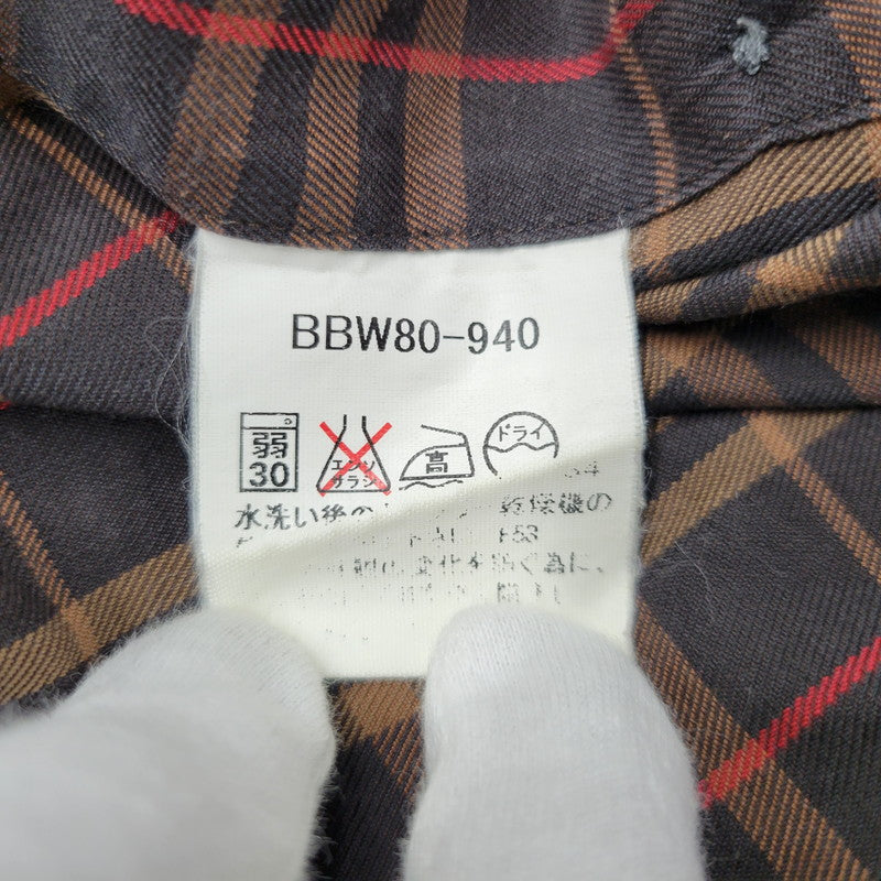 【中古品】【メンズ】 BURBERRY LONDON バーバリーロンドン CHECK LS BD SHIRT BBW80-940 チェック ロングスリーブ ボタンダウン シャツ 日本製 長袖 トップス 141-251026-as-13-izu サイズ：L カラー：ブラウン系 万代Net店