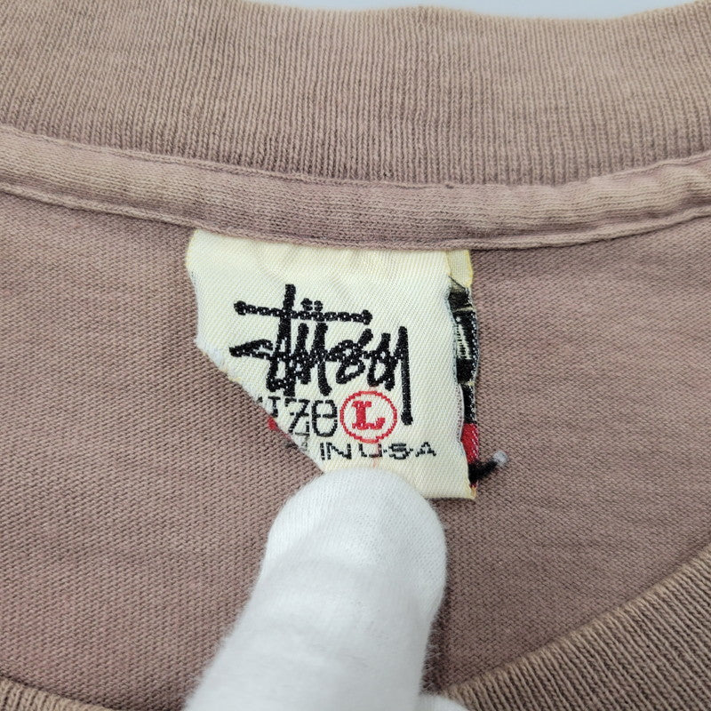【現状渡し品】【メンズ】 OLD STUSSY オールドステューシー USA製 両シングル 白タグ 90S STUSSY NO.3 SS TEE ショートスリーブ Tシャツ トップス 半袖 142-251029-cs-17-izu サイズ：L カラー：ブラウン 万代Net店