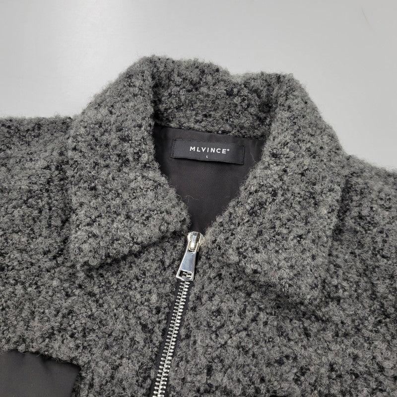 【中古品】【メンズ】 MLVINCE メルヴィンス PANELLED TRUCKER JACKET トラッカージャケット アウター 142-251026-as-08-izu サイズ：L カラー：グレー×ブラック 万代Net店